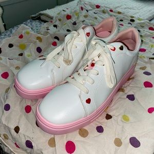 White and pink Aldo shoes in mint condition, worn but once.